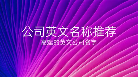 英文公司名|高端的英文公司名字大全 